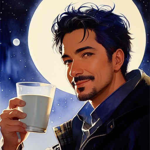 abstract male holds a cup of zeolite suspension