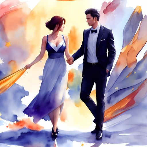 The Future of Zeolite -man and woman in evening clothes